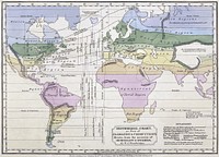 Isothermal chart, or, View of climates & productions / drawn from the accounts of Humboldt & others, by W.C. Woodbridge.Notes: Relief shown by hachures. Note 2.) "Entered according to Act of Congress the 15th day of January, 1823, by William C. Woodbridge of the state of Connecticut." Note 3.) Covers most of the world; does not cover northwestern North America, northeastern Asia, Australia, polar regions, or most of the Pacific Ocean. Note 4.) Includes notes. Note 5.) National Endowment for the Humanities Grant for Access to Early Maps of the Middle Atlantic Seaboard. Note 6.) Prime meridian: London.