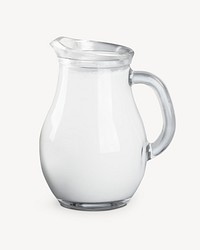 Milk jar collage element, food design  psd