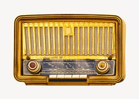 Vintage radio, isolated object image psd