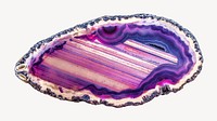 Abstract mineral collage element, purple design psd