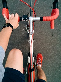 Free cyclist's view image, public domain exercise CC0 photo.