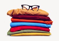 Folded clothes, isolated apparel image psd