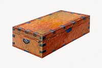 Vintage chest, isolated object illustration