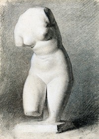 Female torso from a plaster cast (1840) by Daniel Huntington. Original from Smithsonian Institution. Digitally enhanced by rawpixel.