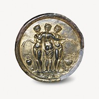 Gilded bronze mirror with the Three Graces  psd