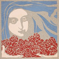 Woman’s Head with Roses (1899) print in high resolution by Koloman Moser (Kolo Moser). Original from the Art Institute of Chicago. Digitally enhanced by rawpixel.