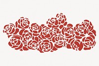 Red roses border collage element  psd