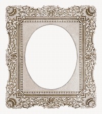 Vintage frame, oval shape design illustration