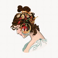 Vintage beautiful woman illustration