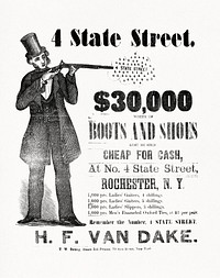 H.F. Van Dake. 4 State Street T.W. Strong. (1859) by Thomas W. Strong. Original from the Library of Congress. Digitally enhanced by rawpixel.