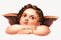 Cherub, vintage angel illustration  psd