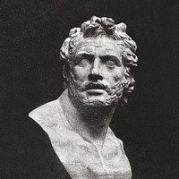 Bust of Patroclus (1843) photography in high resolution by William Henry Fox Talbot. Original from the Yale University Art Gallery. Digitally enhanced by rawpixel.