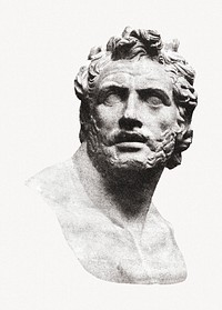 Vintage sculpture, bust of Patroclus