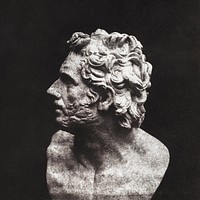 Bust of Patroclus (1843) photography in high resolution by William Henry Fox Talbot. Original from the Yale University Art Gallery. Digitally enhanced by rawpixel.