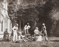 The fruit sellers (1845) photography in high resolution by William Henry Fox Talbot. Original from the Yale University Art Gallery. Digitally enhanced by rawpixel.