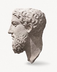 Head of a Bearded Man (ca. 375 BCE) sculpture in high resolution. Original from the Minneapolis Institute of Art. Digitally enhanced by rawpixel.