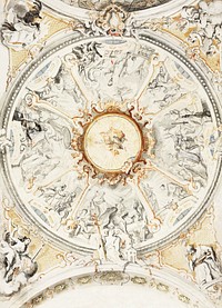 The Life of Ignatius Loyola's ceiling (1748–1749) by Egid Quirin Asam. Original from The National Gallery of Art. Digitally enhanced by rawpixel.