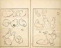 Transmitting the Spirit, Revealing Form of Things: Picture Album of Drawings at One Stroke (1823) by Katsushika Hokusai (1760&ndash;1849). Original from The MET Museum. 