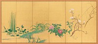Japanese Six Panel Meiji Screen. Original from The Los Angeles County Museum of Art.