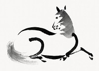Japanese horse, vintage animal illustration.   Remastered by rawpixel. 