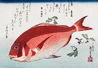 Sea Bream and Sansho Pepper (1832-1833) by Utagawa Hiroshige. Original public domain image from the Minneapolis Institute of Art.   Digitally enhanced by rawpixel.