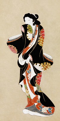 Japanese woman (1650-1660) vintage painting. Original public domain image from The Minneapolis Institute of Art.    Digitally enhanced by rawpixel.