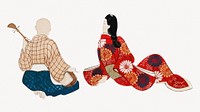 Japanese people illustration psd.   Remastered by rawpixel. 