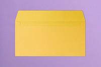 Yellow envelope, realistic stationery with blank space