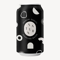 Soda can mockup, beverage product psd