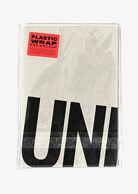 Plastic wrap mockup, editable design psd