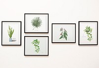 Gallery wall mockup, editable picture frame set psd