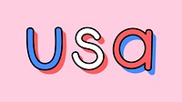 USA doodle text word typography