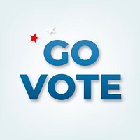 Go vote blue message word