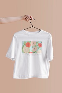 Shirt mockup psd with floral pattern