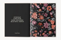 Vintage floral book flat lay, Pierre Joseph Redout&eacute;, remixed by rawpixel 