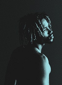 Black man poster, retro halftone design