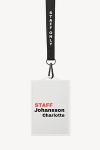 ID card holder mockup, black & white 3D design psd