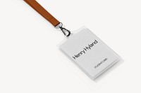 ID card holder mockup, gray 3D design psd