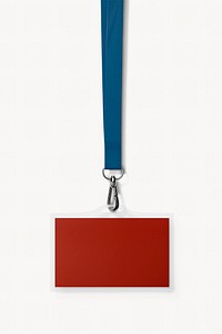 Lanyard card, red 3D rendering design