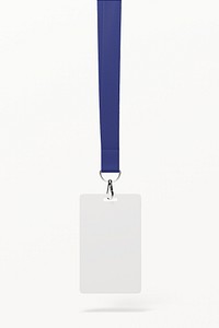 Lanyard card, blue 3D rendering design