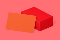 Business card, red 3D rendering design