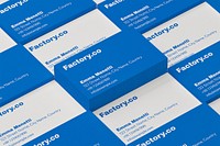 Business card mockup, blue 3D rendering design psd