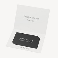 Gift card mockup, minimal 3D design psd