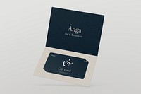 Gift card mockup, black 3D design psd