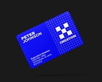 Business card mockup, blue 3D rendering design psd
