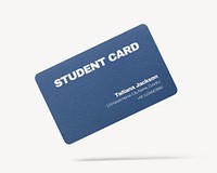 Student card mockup, blue 3D rendering design psd