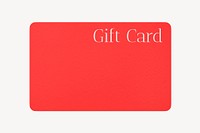 Gift card mockup, red 3D rendering design