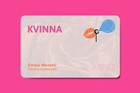 Name card mockup, pink 3D rendering design psd