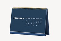 Desk calendar mockup, blue 3D rendering design psd