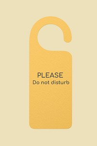 Door hanger mockup, yellow 3D design psd